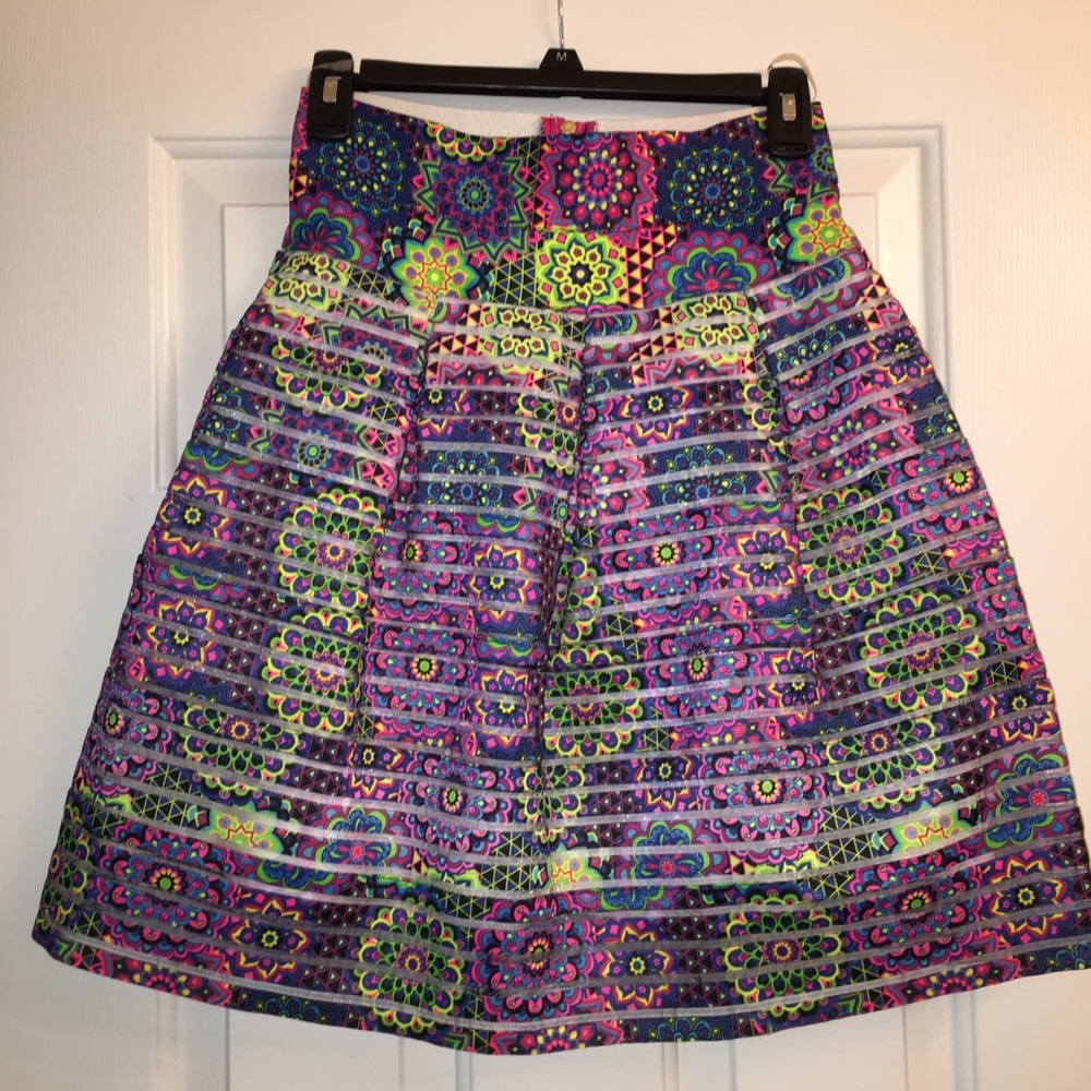 Pink and Purple Patterned Circle Skirt